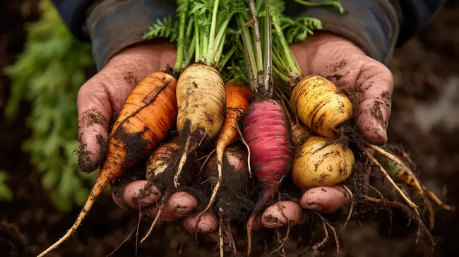 Frisch geerntetes Gemüse aus biologischem Anbau