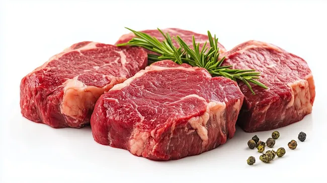 Frisch geschnittene Ribeye-Steaks für Grillvergnügen