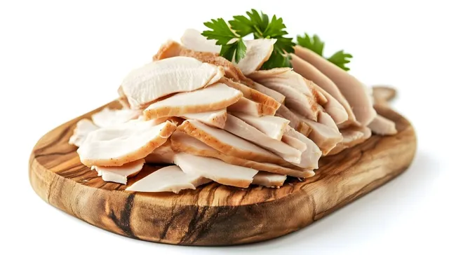 Frisch geschnittenes Hühnchen mit Kräutern