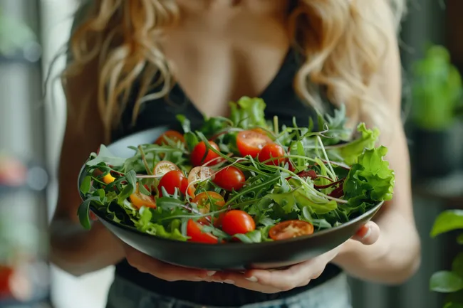 Frisch zubereiteter Gemüsesalat