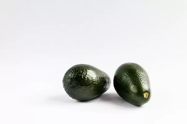 Frische Avocados vor weißem Hintergrund
