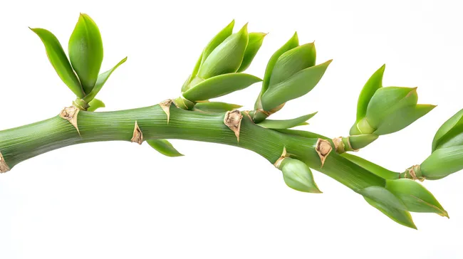 Frische Bambustriebe auf weißem Hintergrund