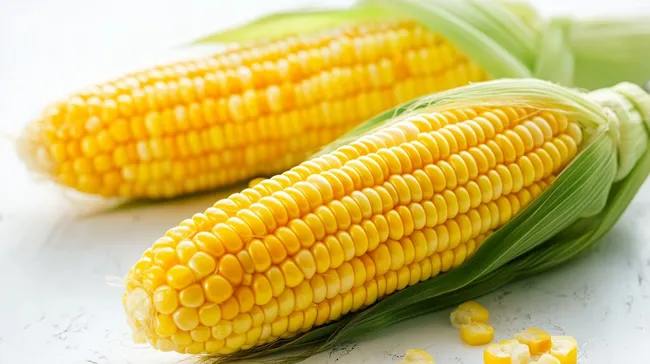 Frische Bio-Maiskolben auf weißem Hintergrund