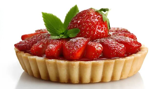 Frische Erdbeertorte mit glänzendem Gelee