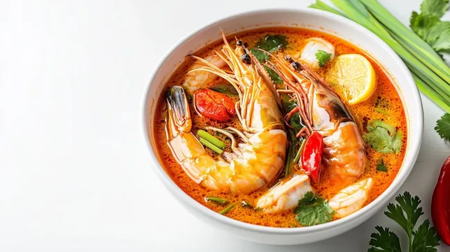 Frische Garnelen-Tom-Yum-Suppe mit Zitronengras