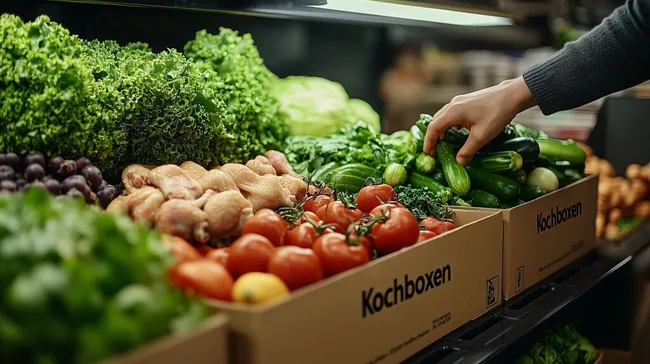 Frische Gemüseauswahl in hochwertigen Kochboxen