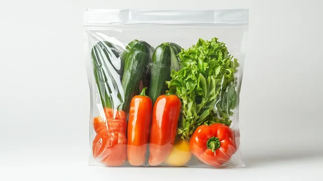 Frische Gemüseauswahl in transparenter Verpackung