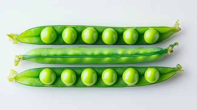 Frische grüne Erbsenschoten auf weißem Hintergrund