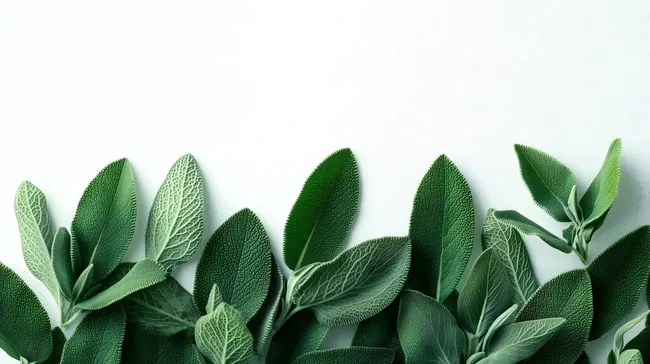 Frische grüne Salbeiblätter auf weißem Hintergrund