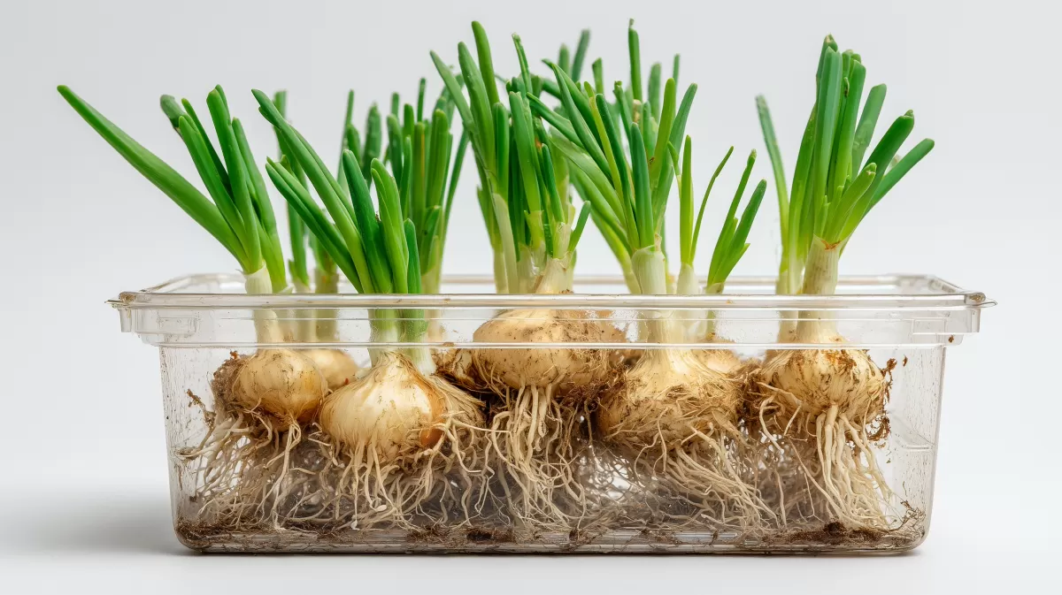 Frische Grüne Zwiebeln in Glasdose