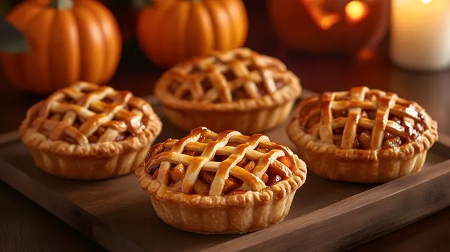 Frische Mini-Apfel-Tarts mit Gitterkruste