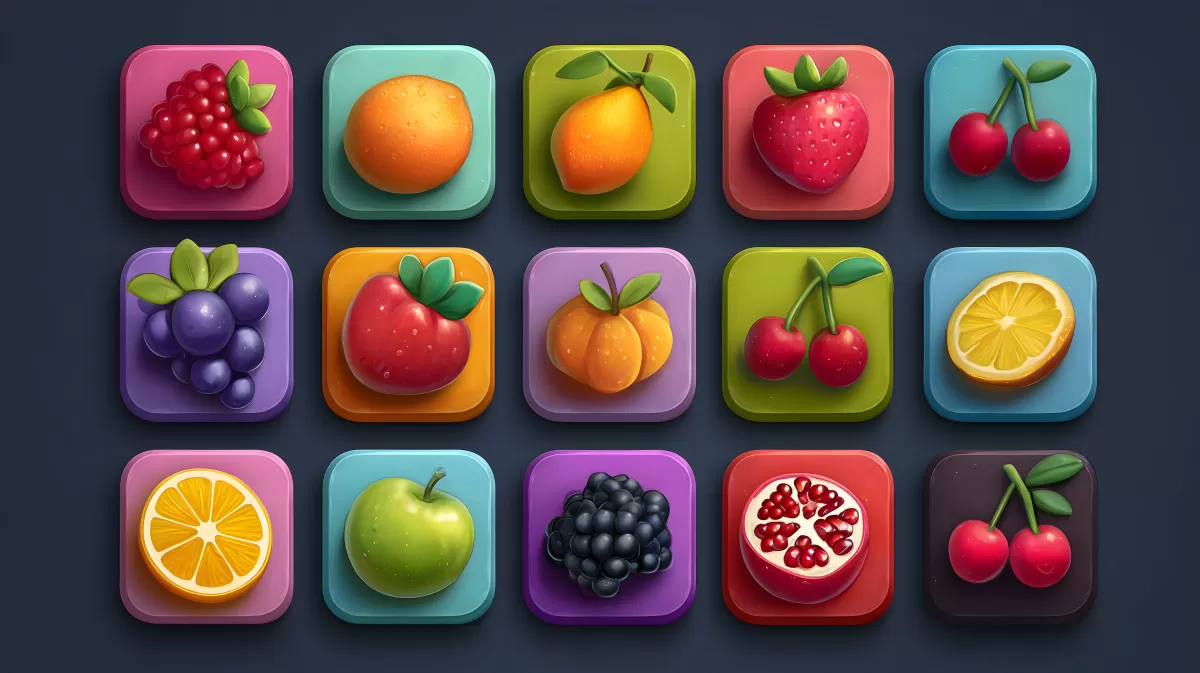 Frische Obst-Icons für kreatives Design