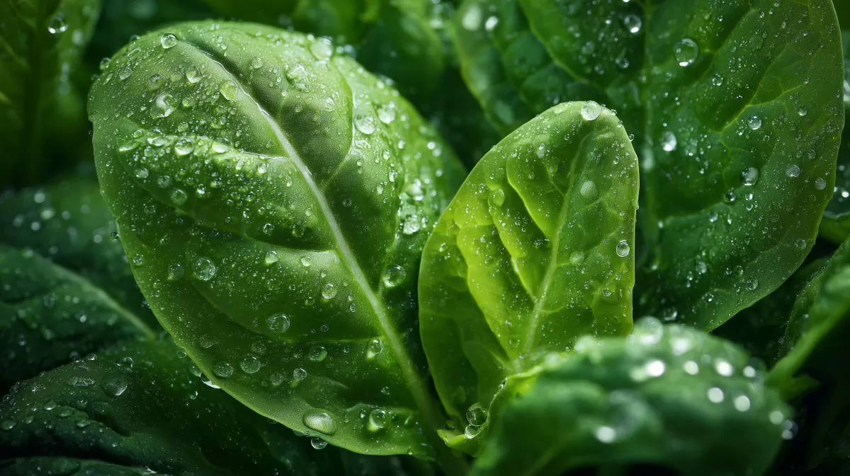 Frische Salatblätter mit Wassertropfen