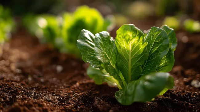 Frische Salaternte auf fruchtbarer Erde