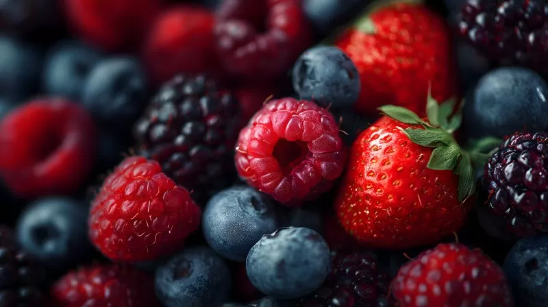 Frische Sommerbeeren aus nächster Nähe