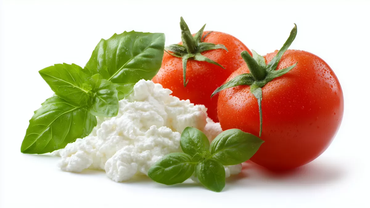 Frische Tomaten, Basilikum und Ricotta - Italienische Küche