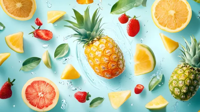 Frische tropische Früchte für sommerliche Erfrischung