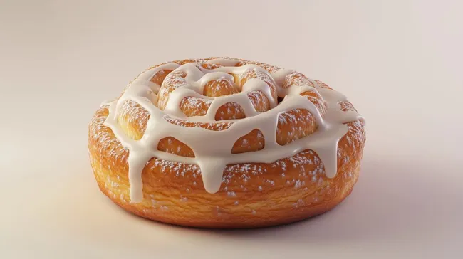 Frische Zimtschnecke mit Zuckerguss