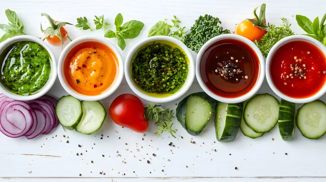 Frische Zutaten für leckere Dips und Saucen