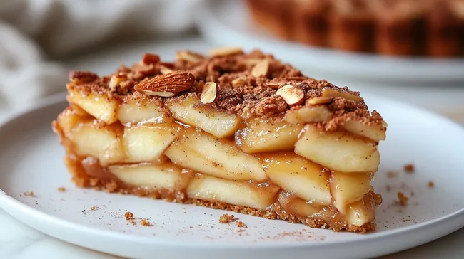 Frischer Apfelkuchen mit Mandelkruste