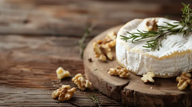 Frischer Brie-Käse mit Walnüssen und Kräutern