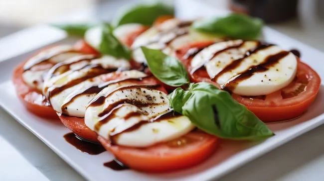 Frischer Caprese-Salat mit Tomaten und Mozzarella