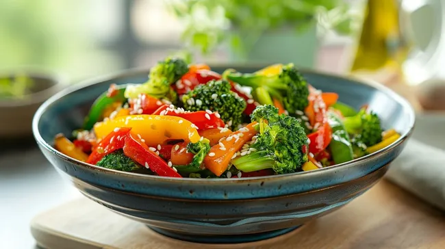 Frischer Gemüseteller mit Paprika und Brokkoli