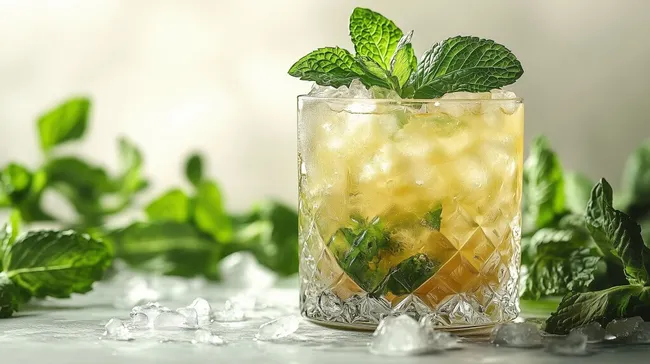 Frischer Gin-Cocktail mit Minze in elegantem Glas