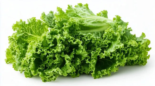 Frischer, grüner Blattsalat auf weißem Hintergrund