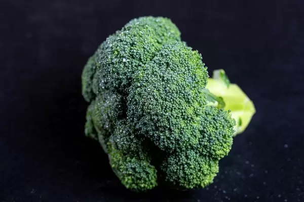 Frischer grüner Broccoli auf schwarzem Hintergrund