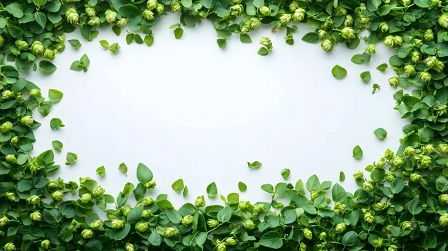 Frischer Hopfen vor weißem Hintergrund