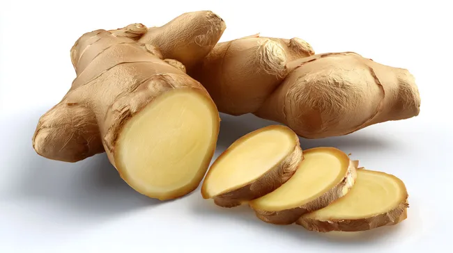 Frischer Ingwer auf weißem Hintergrund