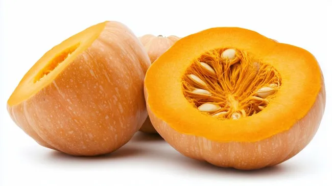 Frischer Kürbis mit appetitlichem Inneren