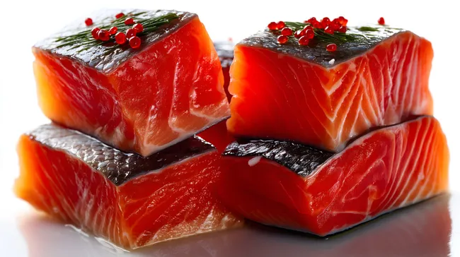 Frischer Lachs mit Preiselbeeren und Gewürzen