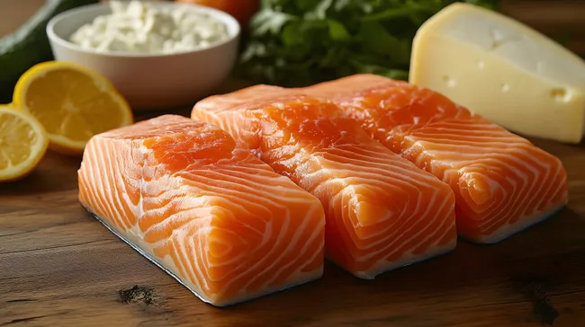Frischer Lachs mit Zitronen und Käse - Gesunde Proteinquelle