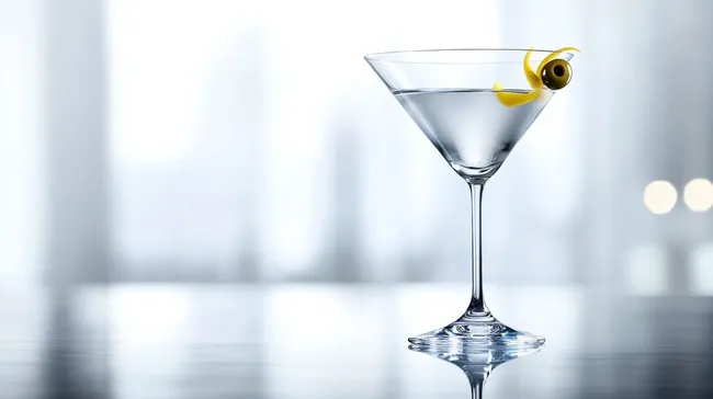 Frischer Martini-Cocktail mit Zitronenzeste