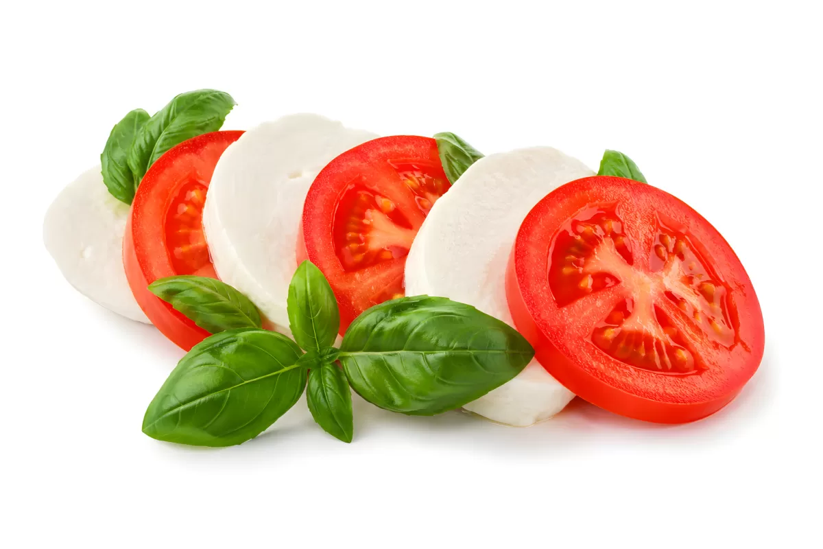 Frischer Mozzarella mit Tomaten und Basilikum