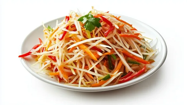 Frischer Papaya-Salat in moderner Schüssel