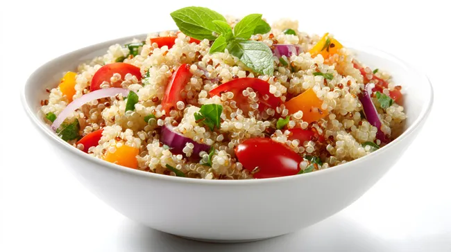 Frischer Quinoa-Salat mit buntem Gemüse