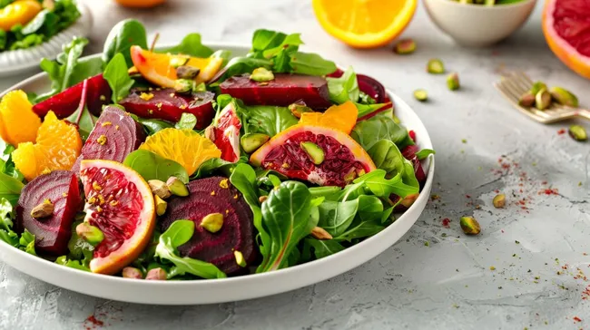 Frischer Rote-Bete- und Orangensalat mit Rucola