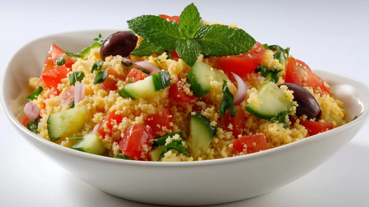 Frischer Taboul mit Couscous, Tomaten und Minze