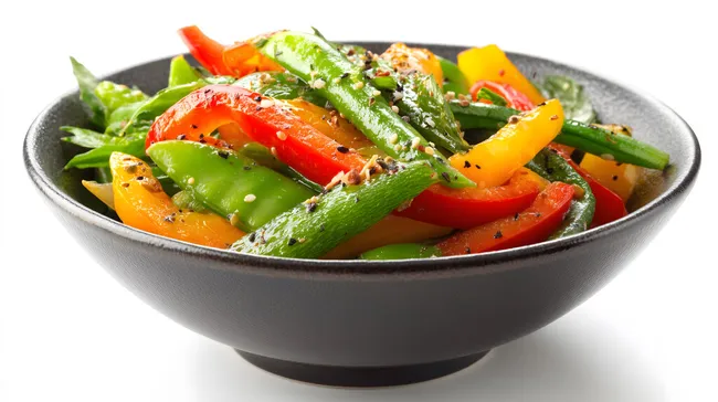 Frischer Tomatensalat in bunter Schüssel