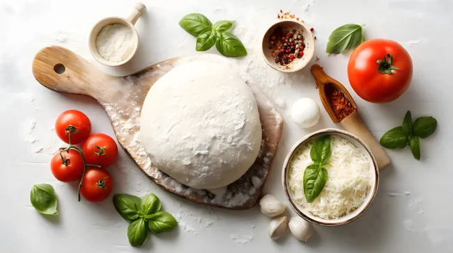 Frischer Tomatensalat mit Baslikum und Gewürzen