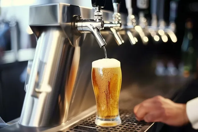 Frisches Bier aus der Zapfanlage in der Kneipe