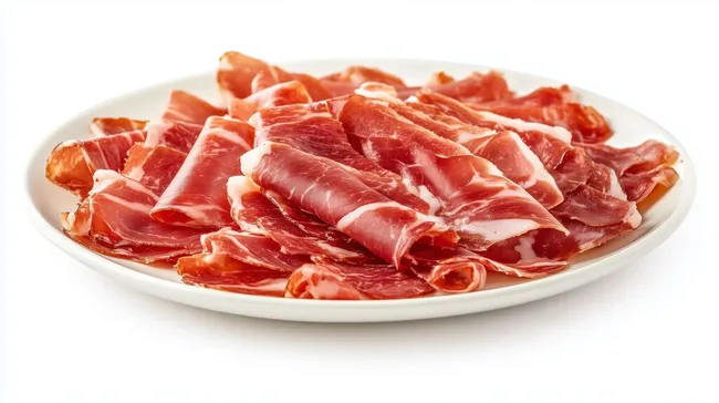 Frisches Iberisches Schinken-Arrangement auf Teller