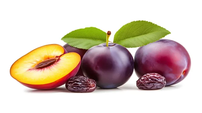 Frisches Obst und getrocknete Pflaumen