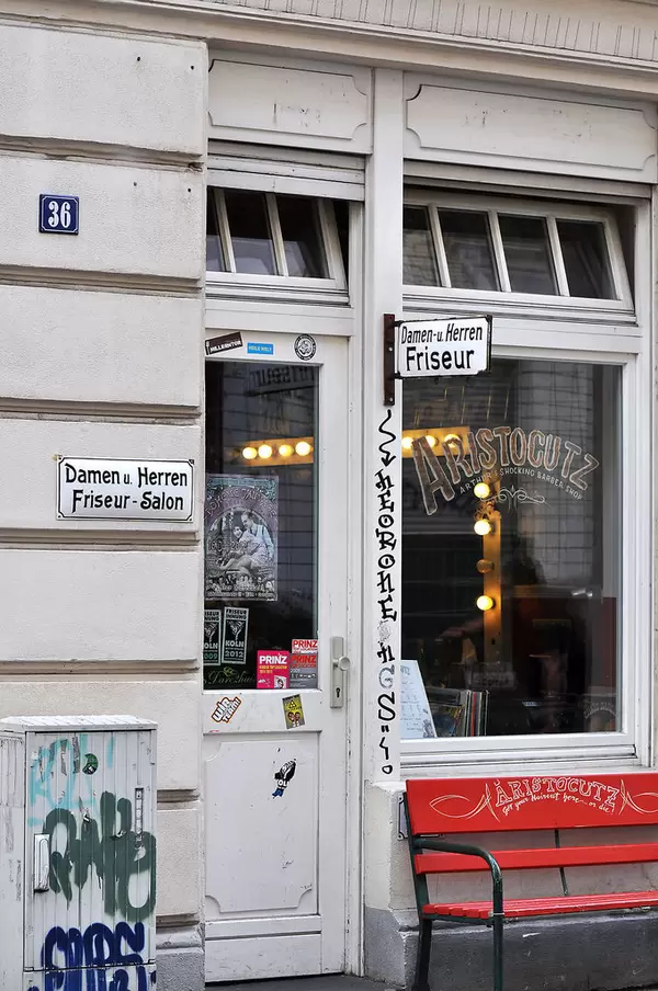 Frisörladen im Retro-Look