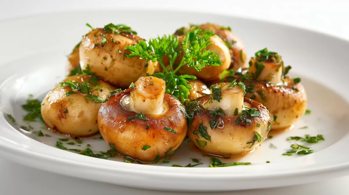 Frittierte Champignons in Bier Teig mit Petersilie
