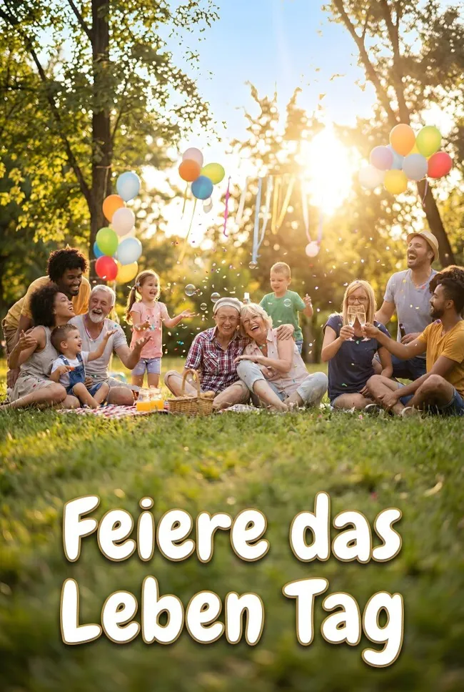Fröhliche Familienfeier im Freien