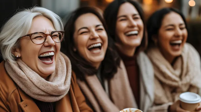 Fröhliche Freundinnen genießen Zeit zusammen